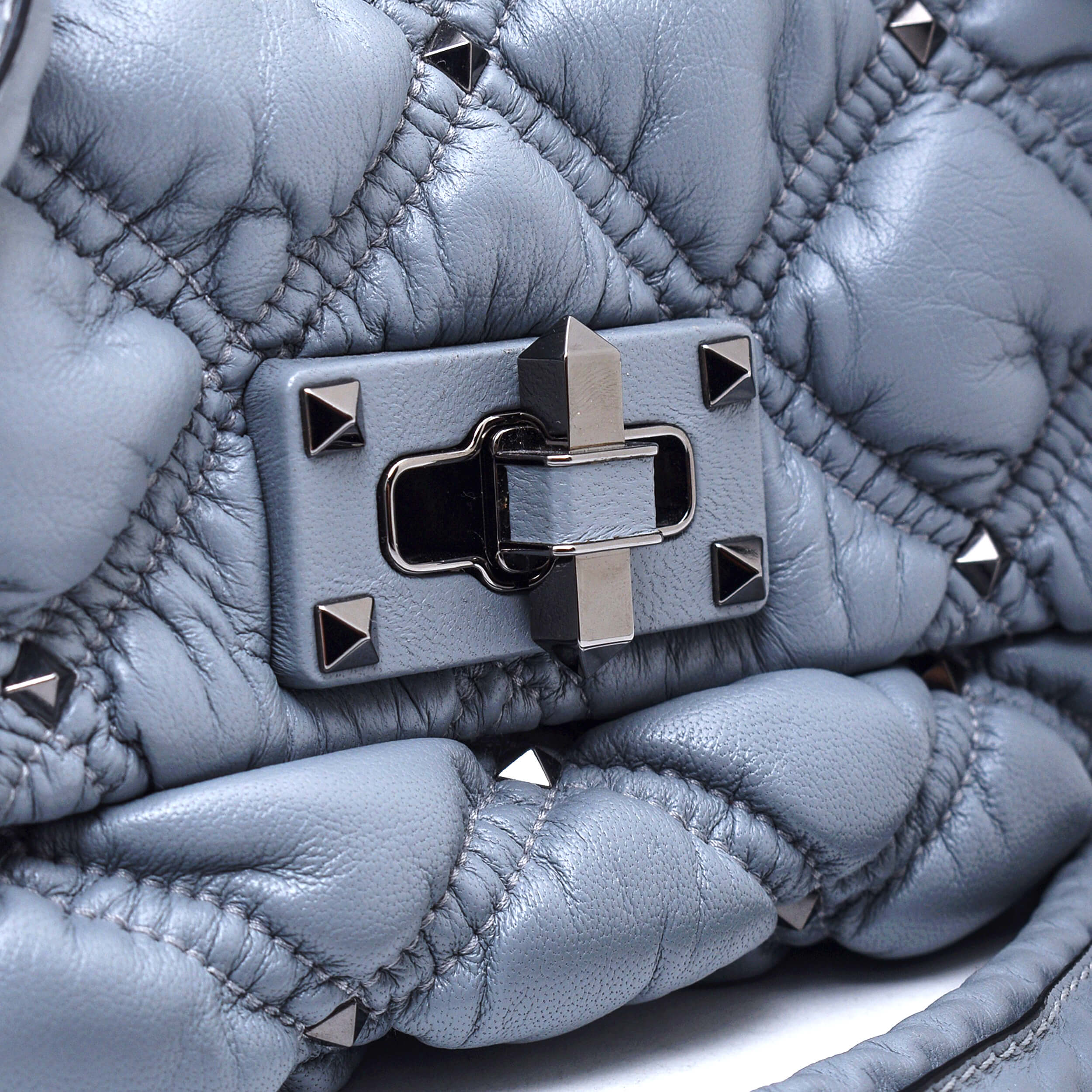 Valentino - Grey Spikeme Leather Studded Small Shoulder Bag